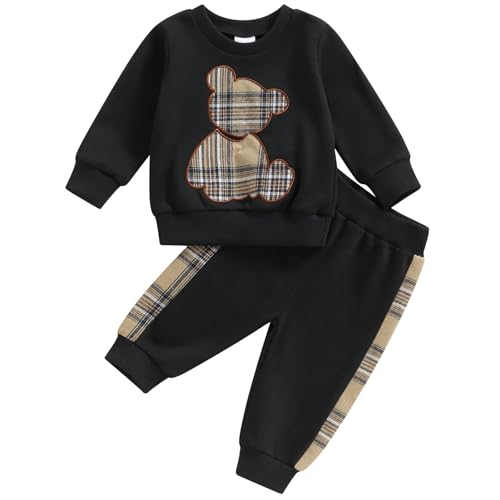 Mubineo Baby Boy Clothes Cute Bear Outfits Girl Newborn Shirt Tops Sweatshirt Toddler Sweat Pant Set Fall Winter Outfit