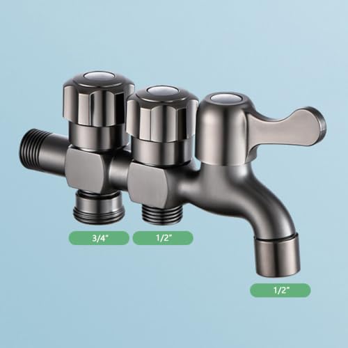 Grifo 3 vías 1/2解决 cocina pared con conexión 3/4 lavadora gris 3