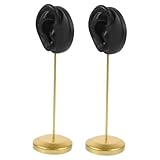 Beavorty 2 Piezas Soporte para Pendientes Doble Exhibidor de Joyas Resina Duradera Base Redonda Estable para Mostradores y Escaparates Negro