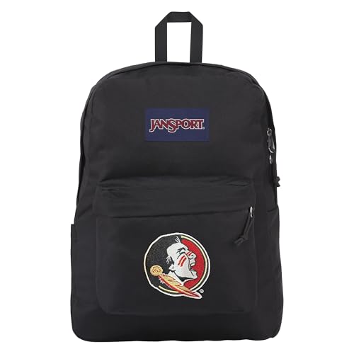 Image of JanSport NCAA Officially Licensed Backpack, Florida State Seminoles, Superbreak Plus with Padded 15'' Laptop Sleeve, Spacious Computer Bag for Men & Women, Durable Daypack with Bottle Pocket, Black