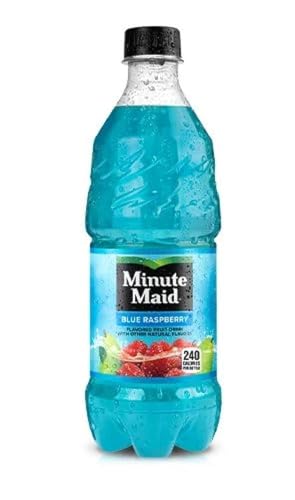 Minute Maid Blue Raspberry 20 oz Bottles, Pack of 24