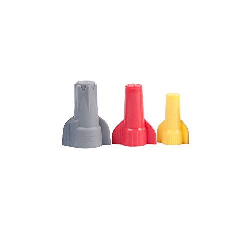 Gardner Bender 19-AWW WingGard Twist-On Wire Connector Assortment, 22-6 AWG, Electrical Wire Nut, 5 pk, Grey, Red and Yellow