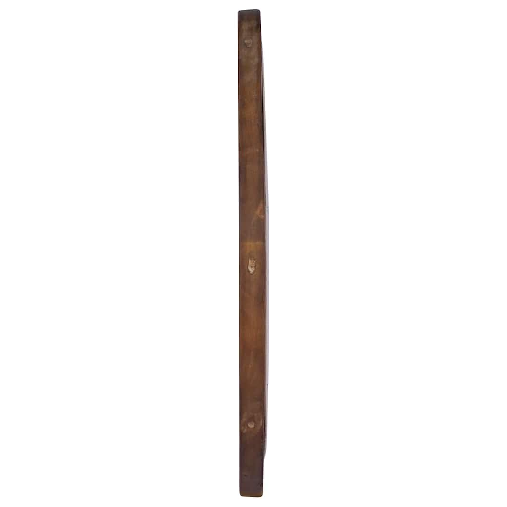 Wandspiegel 60 cm rund Teak Holzrahmen mit Montagehaken für Bad Schlafzimmer Wohnzimmer Diele Flur, dekorativer Kosmetik Spiegel zum Schminken, Rasur, Makeup und Frisieren