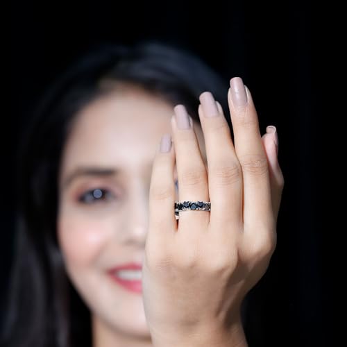 Certified Lab Grown Black Diamond Full Eternity Ring, AAA Quality, Black Diamond Heart Wedding Band - Ideal For Gift4