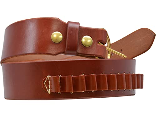TRIPLE K 10025 100 Heavy Saddle Leather Pistol Cartridge Belt, Walnut Oil, Plain Finish2