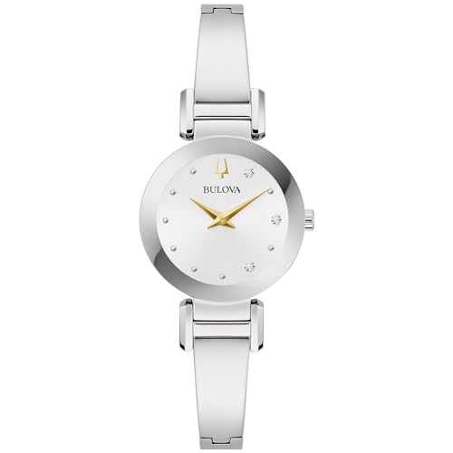 Montre bracelet moderne Bulova sertie de diamant pour femme élégante