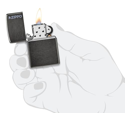 Image of Zippo Classic Grey Matte Windproof Lighter with Zippo Logo, Refillable, (BIS Certifed)