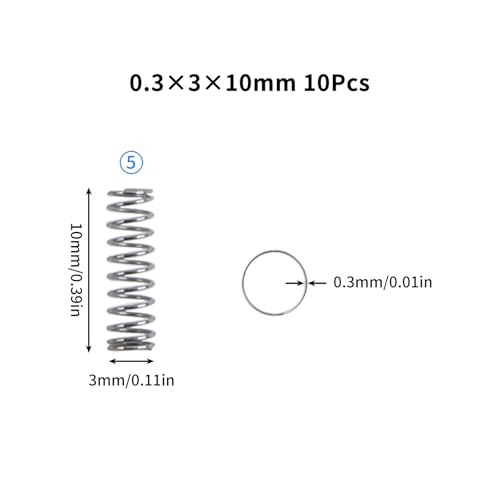BCZAMD Akcesoria do drukarek 3D, asortyment sprężyn naciskowych for Bambu-Lab X1/X1C/X1E/P1P/P1S A1 Mini DIY części drukowane 3D, model sprężyn lekkich obciążeń, część standardowa