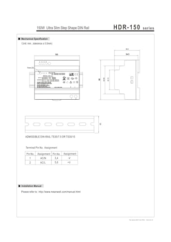 Alimentation à découpage HDR-150-12V pour stabiliser la tension 150W