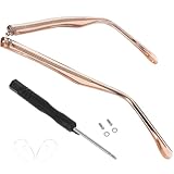 Genérico Patillas de Repuesto para Gafas Par de Brazos de Metal y Cristal Color Rosa Dorado Accesorios Resistentes y Ergonómicos para Gafas de Sol y Graduadas