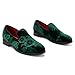 JITAI Velvet Boy's Loafers Slip-On Dress Shoes Wedding Formal Tuxedo Shoes for Boys, Green/22, 3 US
