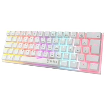 Teclado 60% Mecânico Gamer Switch Red Anti-Ghosting Função Macro + Software USB ABNT2 292x105mm Clanm (Snow Walker Branco)