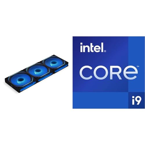 Image of Lian Li UNI Fan SL-Infinity 120 RGB Triple Pack Black with Controller - UF-SLIN120-3B & Intel Core i9-12900K Gaming Desktop Processor with Integrated Graphics and 16 (8P+8E) Cores