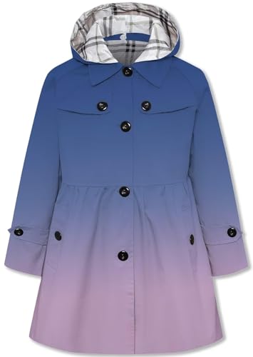 Image of Betusline Girl's Single Breasted Trench Coat Hooded Dress Coat Outerwear, 2-14 Years