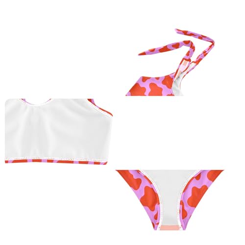 Image of Girls Tankini Swimsuit 2 Piece Pink Unicorn Donuts Summer Beach Bikini Bathing Suit 3T