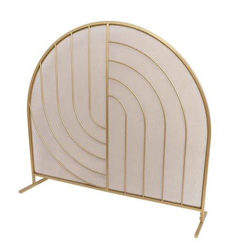 Pare Feu CheminéE Pare-étincelles de Cheminée en Laiton Doré, Couvercle de Cheminée Moderne à Dessus Arrondi, Grille de Fer Autonome pour Cheminées, Clôture de Sécurité Décorative pour Cheminée