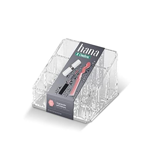 Ordene - Organizador para Batons com 9 Divisórias, Cor Transparente, Linha Hana