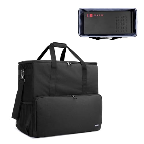 CURMIO PC Carrying Case for Desktop, Keyboard, Cables, Black