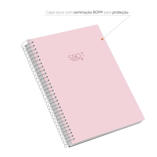 Caderno Colegial Spot Colors Rosa Claro 20 Matérias