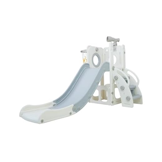 Freso Baby Playground Infantil 4x1 Mini Mundo Grey 1 Torre, Para Crianças de 1 a 4 anos, Compacto e Fácil Montagem, com Escorregador, Cesta de Basquete e Bola, Escalada, Luneta