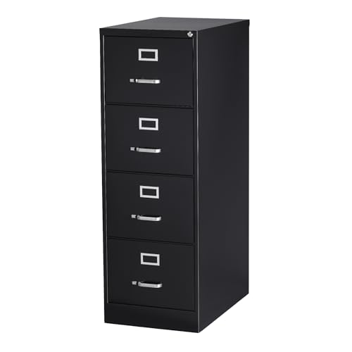 WorkPro 4-Drawer Legal File Cabinet, Black, 18