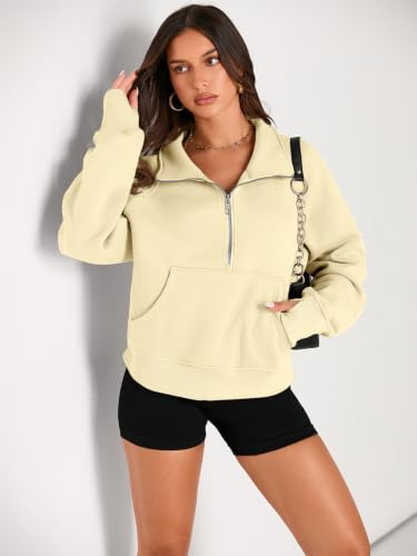 Image of AUTOMET Womens Sweatshirts Half Zip Fleece Pullover Fall Outfits