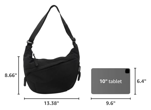 Image of Nylon Crescent Crossbody Bag for Women Shoulder Tote Handbag Casual Sling Bag Dumpling Purse Bag for Outdoor Travel