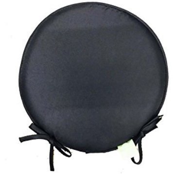 Artistic Fashionista Luxury Foam PLAIN ROUND SEAT PADS/CUSHIONS WITH TIES For Garden Dining Table Kitchen Or Office (Pack of 6, Black)