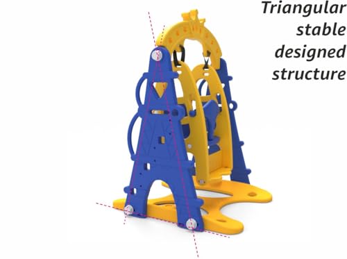 Image of Amazon Brand - Solimo (Castle) Swing for Indoor & Outdoor Use I Swing for Age 2-8 Years I Ideal for Boys & Girls | with Climbing Frame | Easy Assembly (Yellow & Blue)
