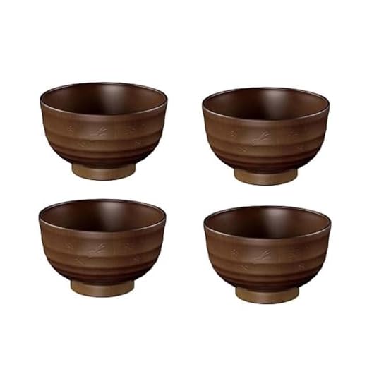 JapanBargain, 4-Pack Japanese Soup Bowls Traditional Bowls for Rice Noodle Poke Cereal and Miso Soup, Microwave and Dishwasher Safe, Made in Japan, Brown Rabbit