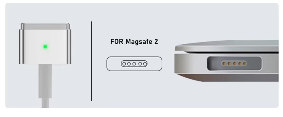 Compatible with Magsafe 2 Magnetic Fast Charging Cable (Mag2) Type-C – Compatible with MacBook Air & MacBook Pro (Mag2 Models), Secure Magnetic Connector, USB-C Power Cable
