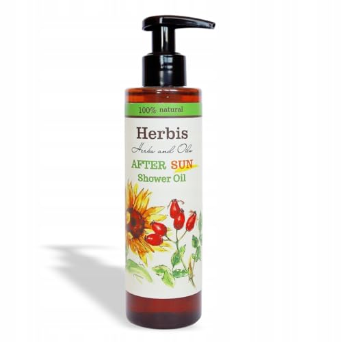 HERBIS - Aceite de ducha natural para después del sol, 200 ml, regenerador, absorción rápida
