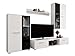 Produktbild Mirjan24 Wohnwand Salsa, Design Mediawand, Modernes Wohnzimmer Set, Anbauwand, Hängeschrank, Vitrine, TV Lowboard, (Weiß, ohne Beleuchtung)