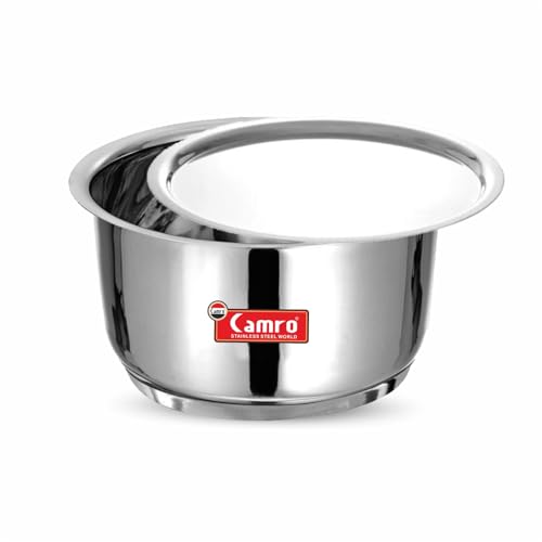 Image of Camro Induction Bottom Tope with Lid (14 No, 2.7 Liters) | (Encapsulated Bottom) Container /Tope /Patila /Bhagona /Cookware | Gas Stove Compatible | 15+Years of Innovation and Quality