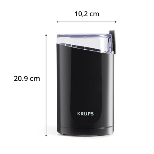 Image of KRUPS Precision Electric Coffee Grinders, 3 oz Capacity, 200W Motor, Stainless Steel Blades for Uniform Grinding of Beans, Herb and Nuts, Coffee and Spice Grinder Electric, (Black)