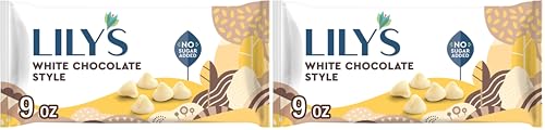 LILY'S White Chocolate Style No Sugar Added, Baking Chips Bag, 9 oz (Pack of 2)