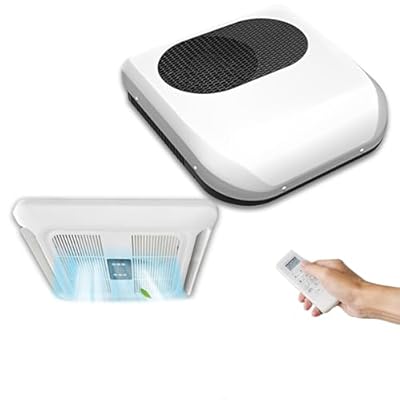 12V Mini Size RV Air Conditioner 9000 BTU, Universal RV Roof Top AC Unit Lower Profile 12 Volt DC Camper A/C Units, Low-Noise for Van, Truck, Trailer, Fifth Wheel, Golf Cart, Motorhome