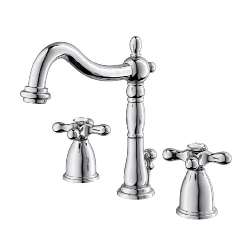 Kingston Brass KB1971AX Heritage Widespread Lavatory Faucet, Polished Chrome,8-Inch Adjustable Center