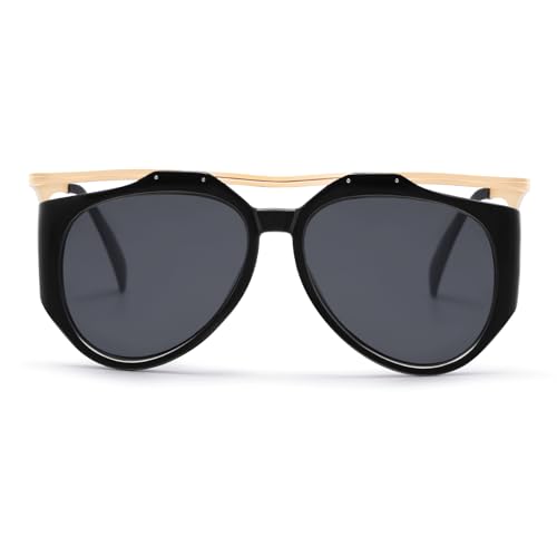 Retro Square Aviator Sunglasses for Women Men Trendy Oversized Sunglasses Vintage Irregular Shield Frame GM96042