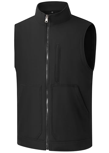 Image of VtuAOL Men's Lightweight Softshell Vest Outdoor Quilted Vest Sleeveless Jacket for Travel Hiking Golf