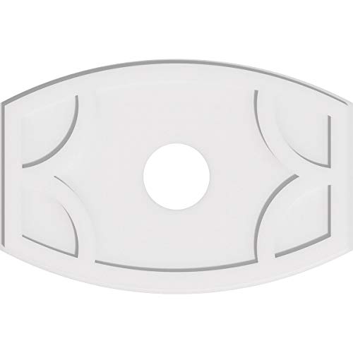 Image of Ekena Millwork CMP32X21KY-06000 Kailey Architectural Grade PVC Contemporary Urethane Ceiling Medallions 32 inchW x 21 3 /8 inchH x 6 inchID x 17 1 /4 inchC x 1 inchP