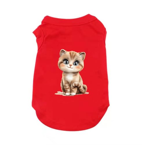 ZSDGBZ 犬服 春夏 犬の服 猫服 袖なしペット服 小型犬 3XL 中型犬 レッド 猫 洋服 犬抜け毛服 お散歩お出かけウェアに 春夏秋服 脱毛保護 猫服 キャットウェア 小型犬 中型犬 ファッション 小型 中型犬服 猫服
