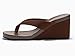 Coutgo Womens Wedge Heels Sandals Platform Flip Flops Slides Slip On Summer Beach Shoes, Dark Brown, Size 8