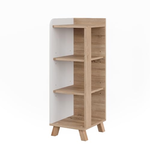 Vicco Midischrank Sonoma/Weiß Karen 30x90x35 cm - Die Badezimmermöbel,...