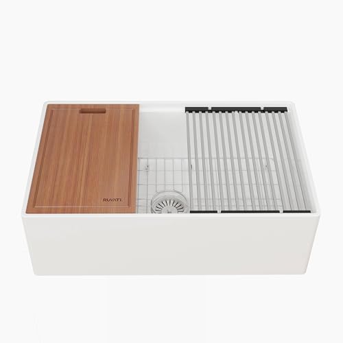 Ruvati 30 inch Fireclay Workstation Farmhouse Sink