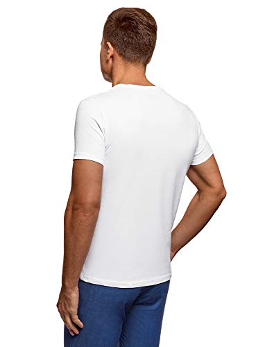 Oodji Ultra Uomo T-Shirt in Cotone con Stampa