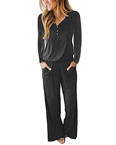 Mono deportivo para mujer de verano, camiseta de manga larga con pantal�n ancho, camisa casual, falda gris M