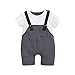 Janly Clearance Sale Enterizo de 0 a 24 meses para niños, de Newbron, de manga corta, para caballero, ropa de verano, para bebés de 0 a 3 meses, regalos de Pascua de San Patricio (gris)