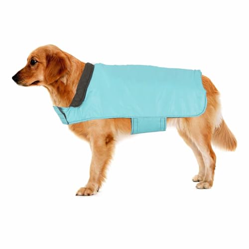 Image of Sage Square 2 in 1 Waterproof Premium Reversible Double Side Dog Coat, Ultra Warm Windproof Winter, Thicker Fleece Jacket for Cold Weather (Sky Blue) (Small-Medium) (14 Inches)
