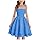 Fille Robe Bustier D'Été Vêtements Solid Chic Robe Élégant A-Ligne Robes sans Manches Vêtement Décontracté Funky Habillement Mi-Longue Soldes Bleu, 12-13 Ans